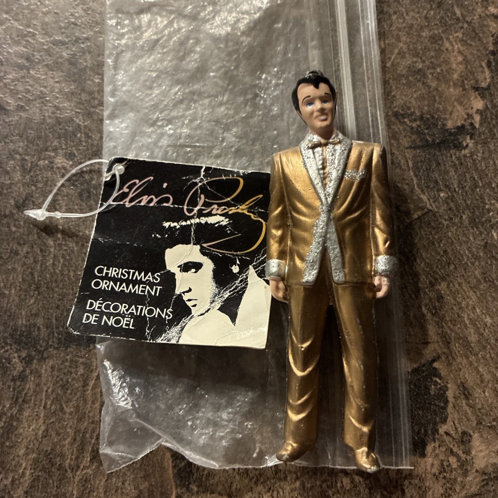 Elvis Presley Christmas Ornament Kurt Adler 2006 Posing in Gold Suit 5"